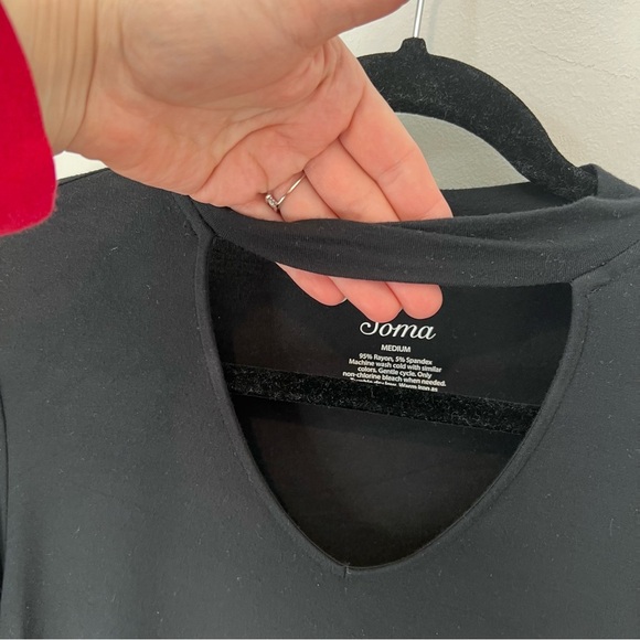 Soma Women's Black Super Soft Long Sleeve Tunic Top Shirt Neck Detail Medium - Picture 16 of 16